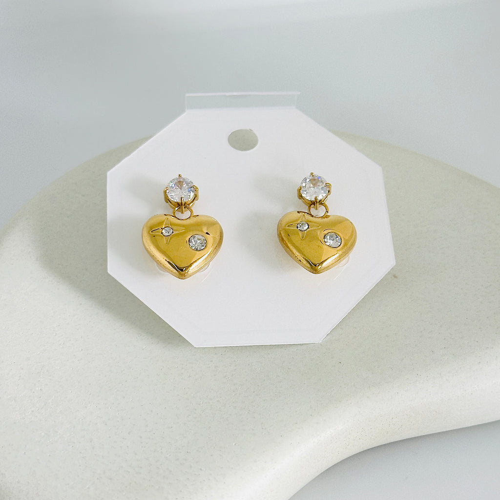 Heart Elegance Gold Earrings