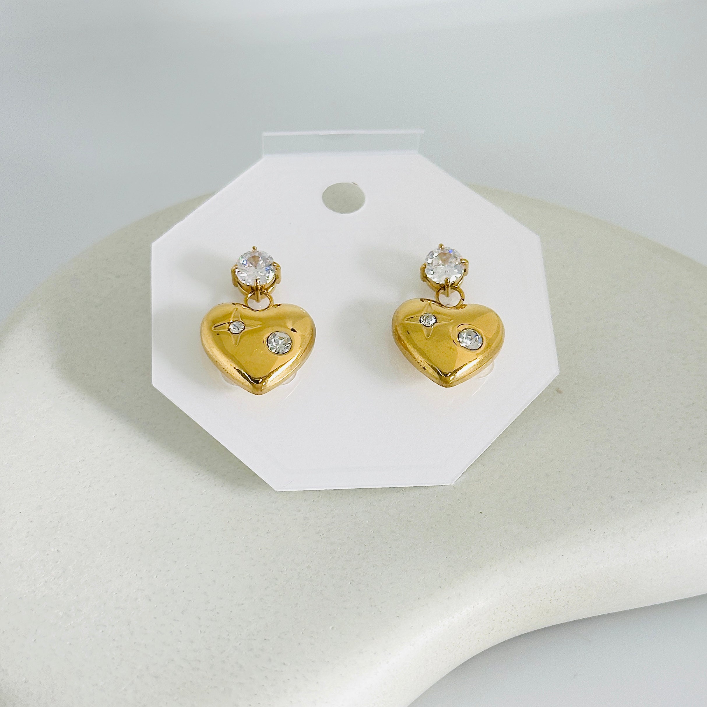 Heart Elegance Gold Earrings