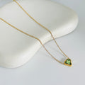 Green Heart Stone Gold Necklace