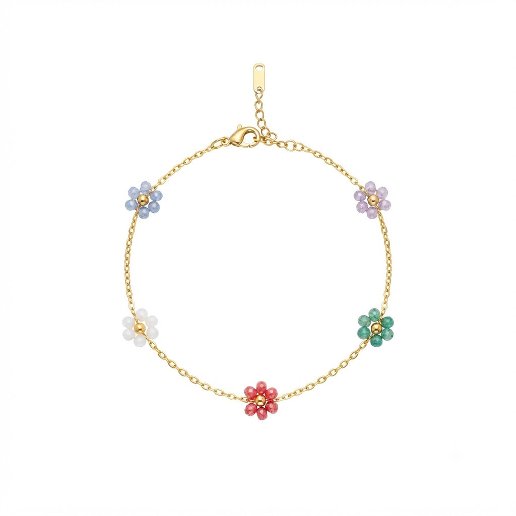 Multicolour Daisy Gold Bracelet
