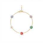 Multicolour Daisy Gold Bracelet