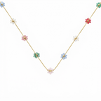 Multicolour Daisy Gold Necklace