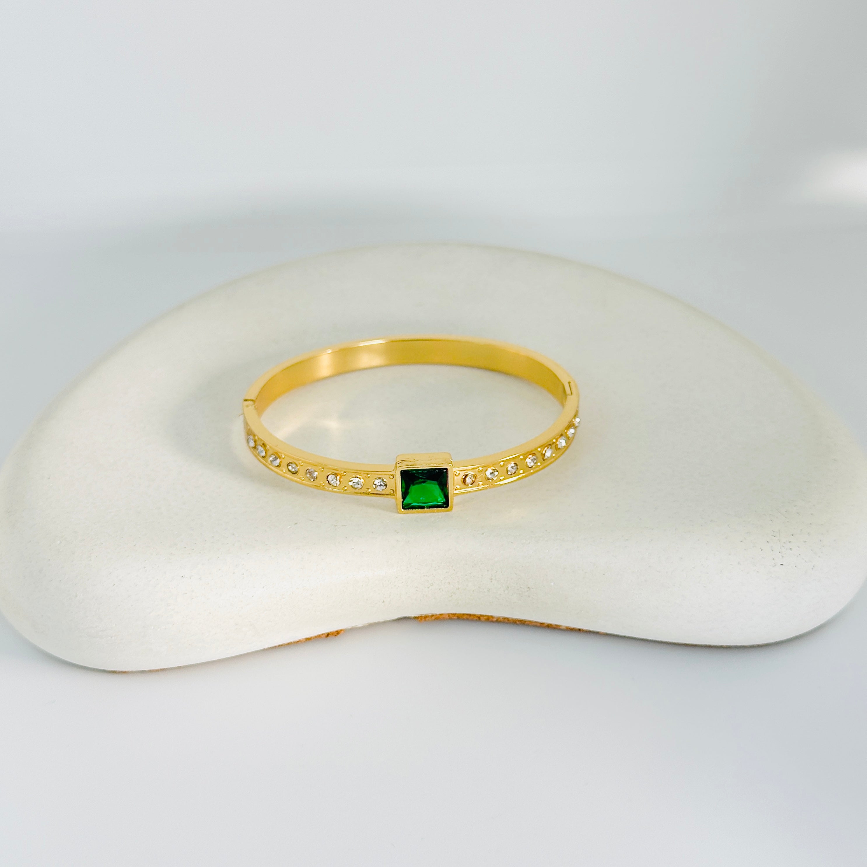 Zara Stone Gold Bangle Bracelet (Free Size)