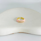 Pink Stacy Gold Ring (Adjustable size)