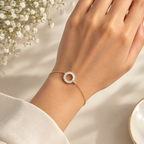 White Stone Gold Bracelet