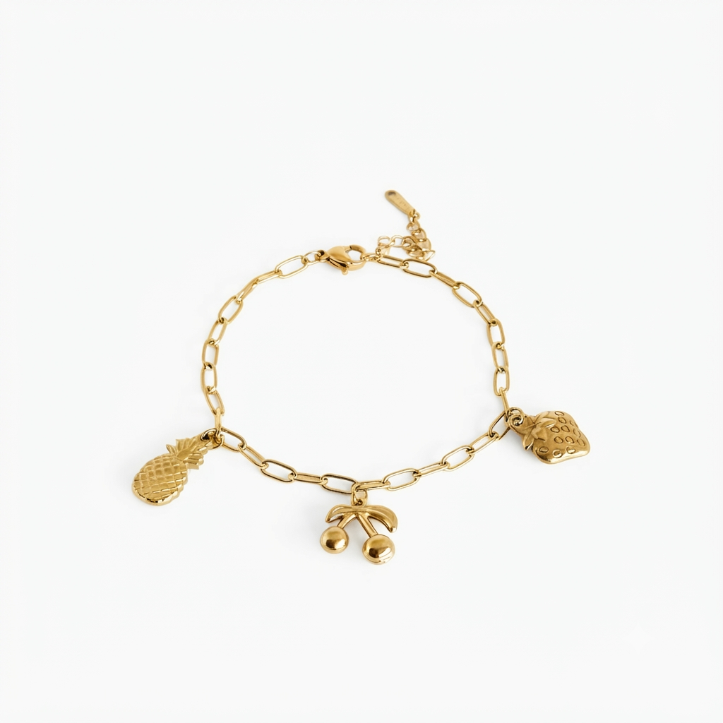 Cherry Charms Gold Bracelet