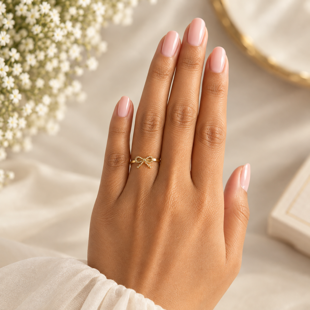 Line Bow Gold Ring