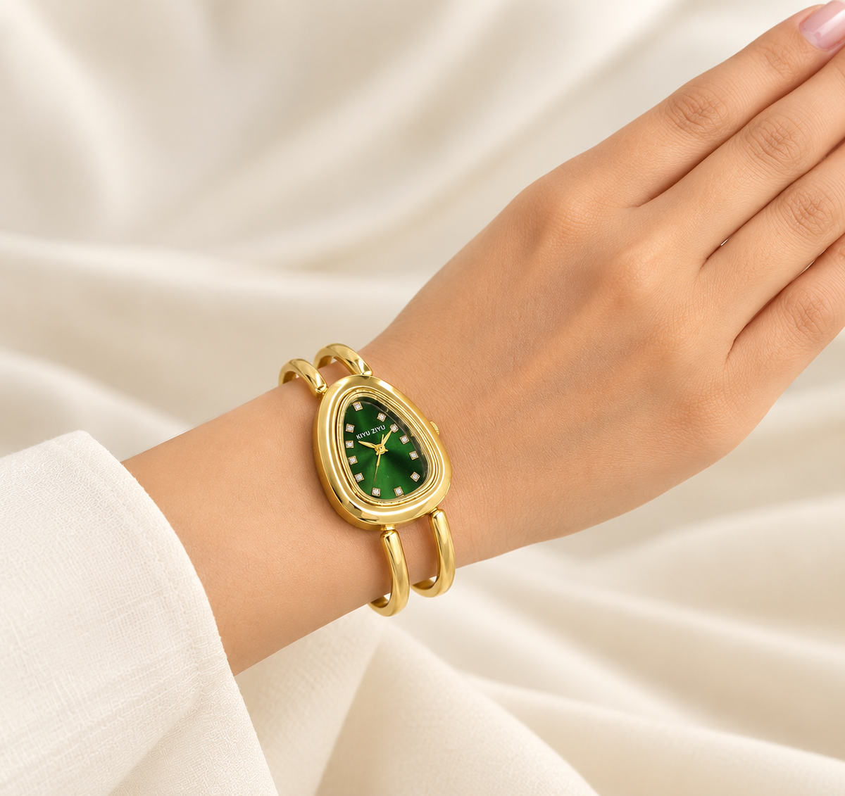 Emerald Oval Layered Dial Watch