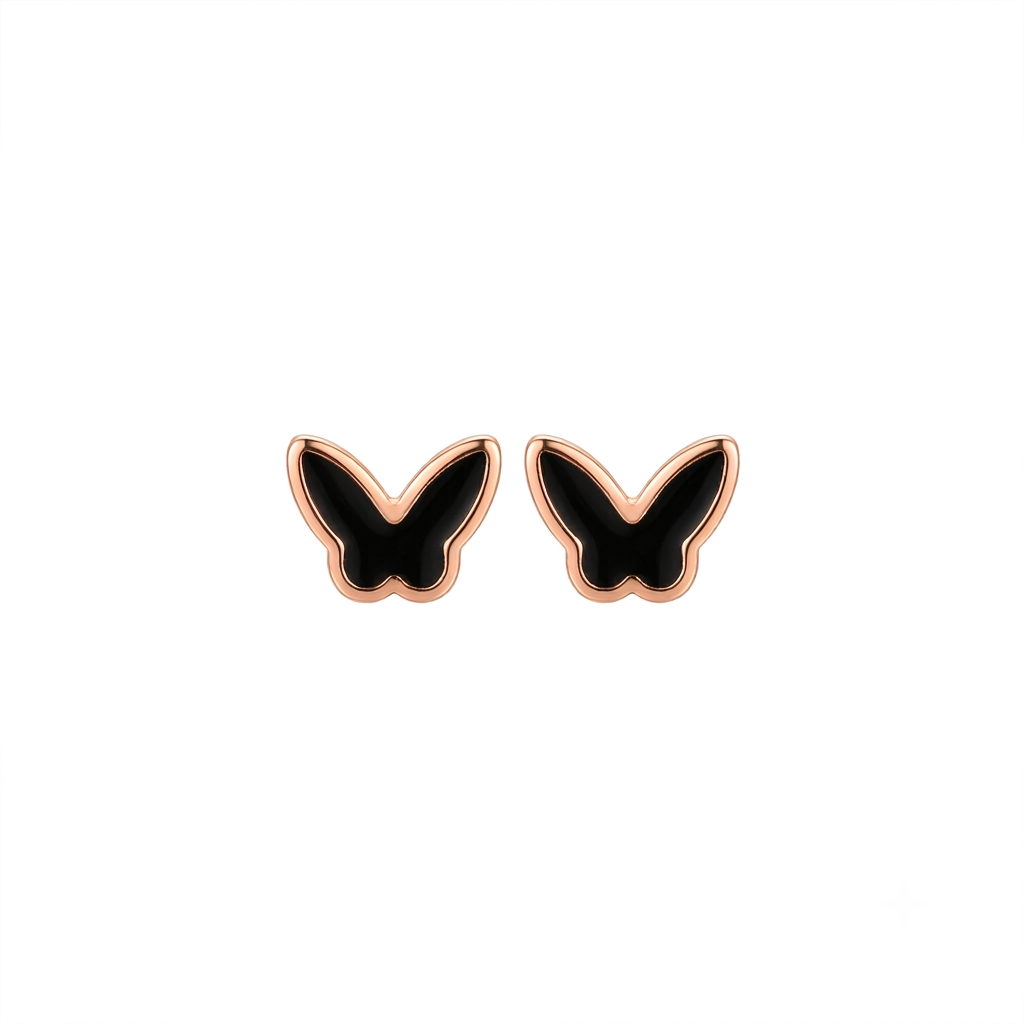 Rose Gold Butterfly Stud Earrings