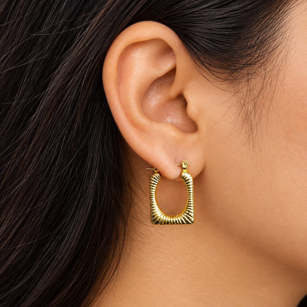 U Hoop Gold Earrings