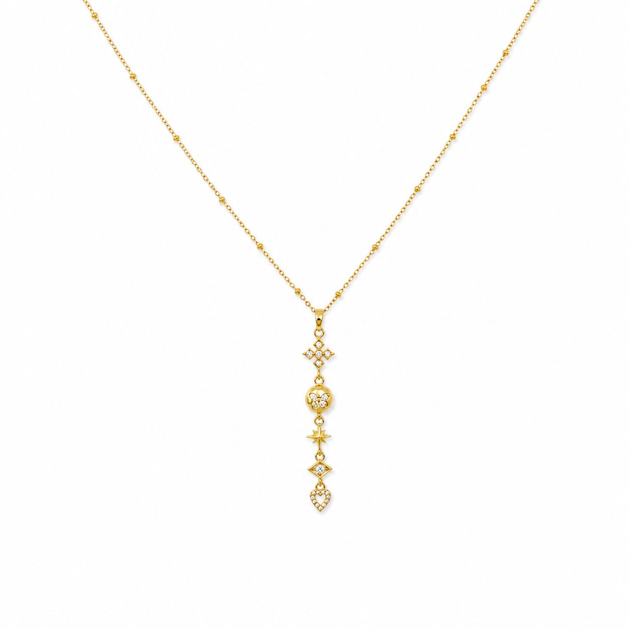 Butterfly Heart Gold Necklace