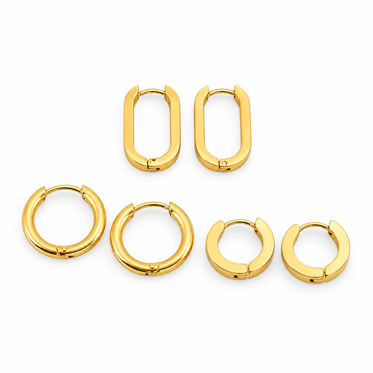 Elongated Oval Combo Earrings