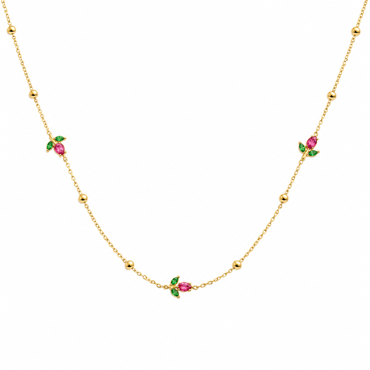 Pink Tulip Necklace