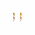 Pink Tulip Gold Earrings