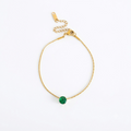 Green Single Stone Gold Bracelet