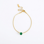 Green Solitaire Gold Bracelet