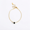 Black Single Stone Gold Bracelet