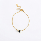 Black Solitaire Gold Bracelet