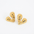 V Heart Gold Earrings