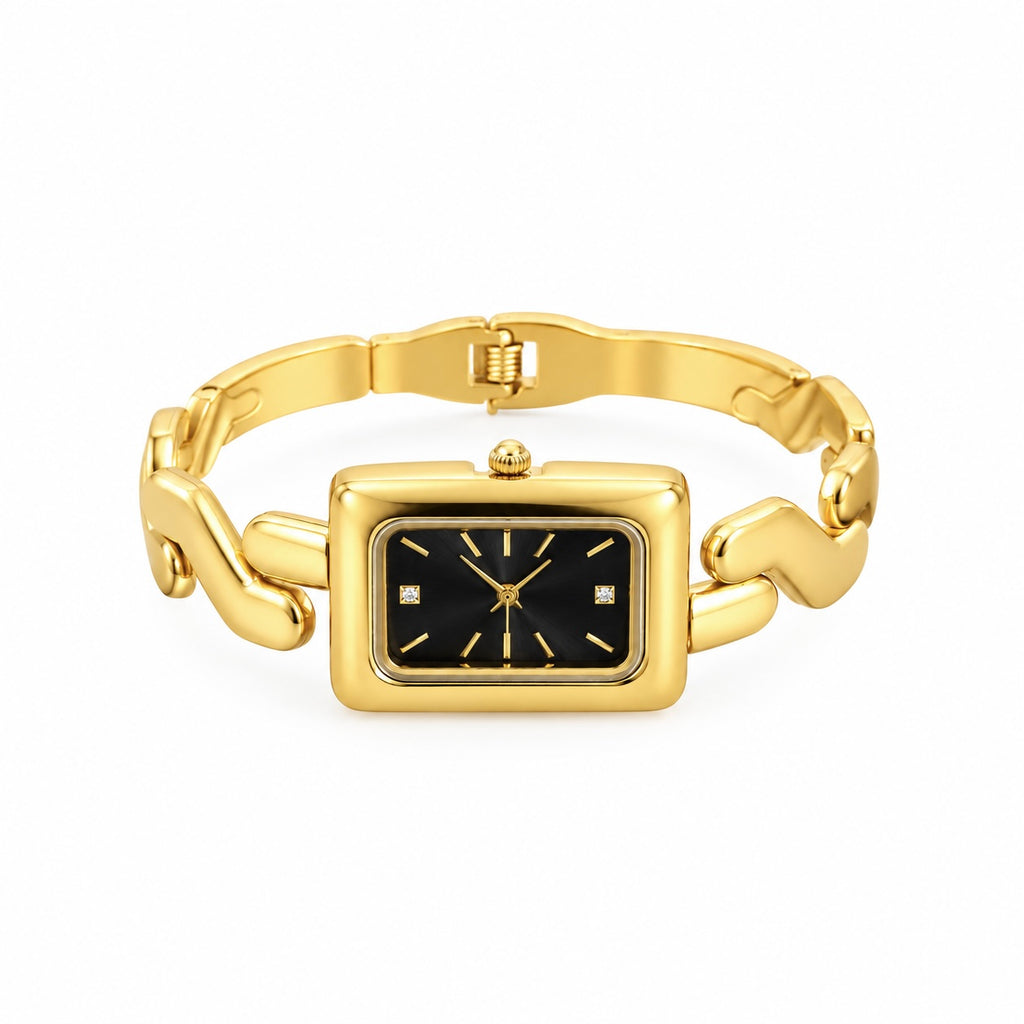 Black Heart Link Dial Watch