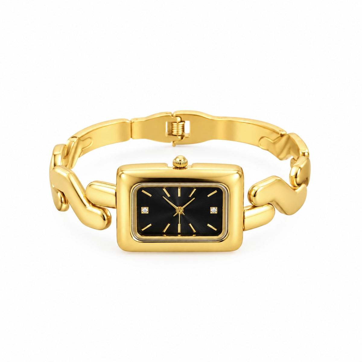Black Heart Link Dial Watch