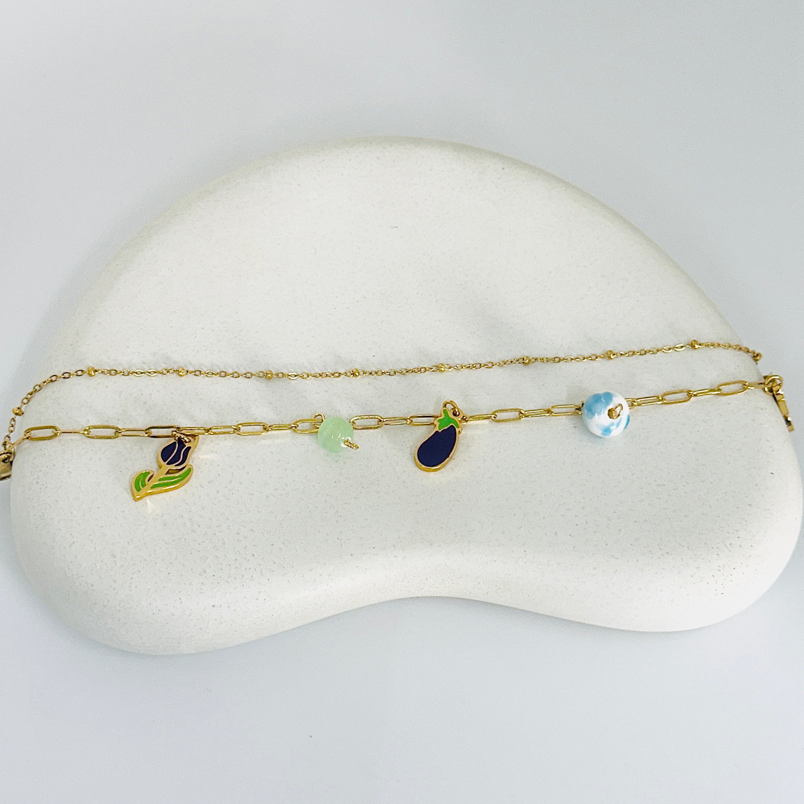 Charms Elegant Gold Layered Bracelet