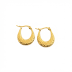 Textured Oval Shaped Earring