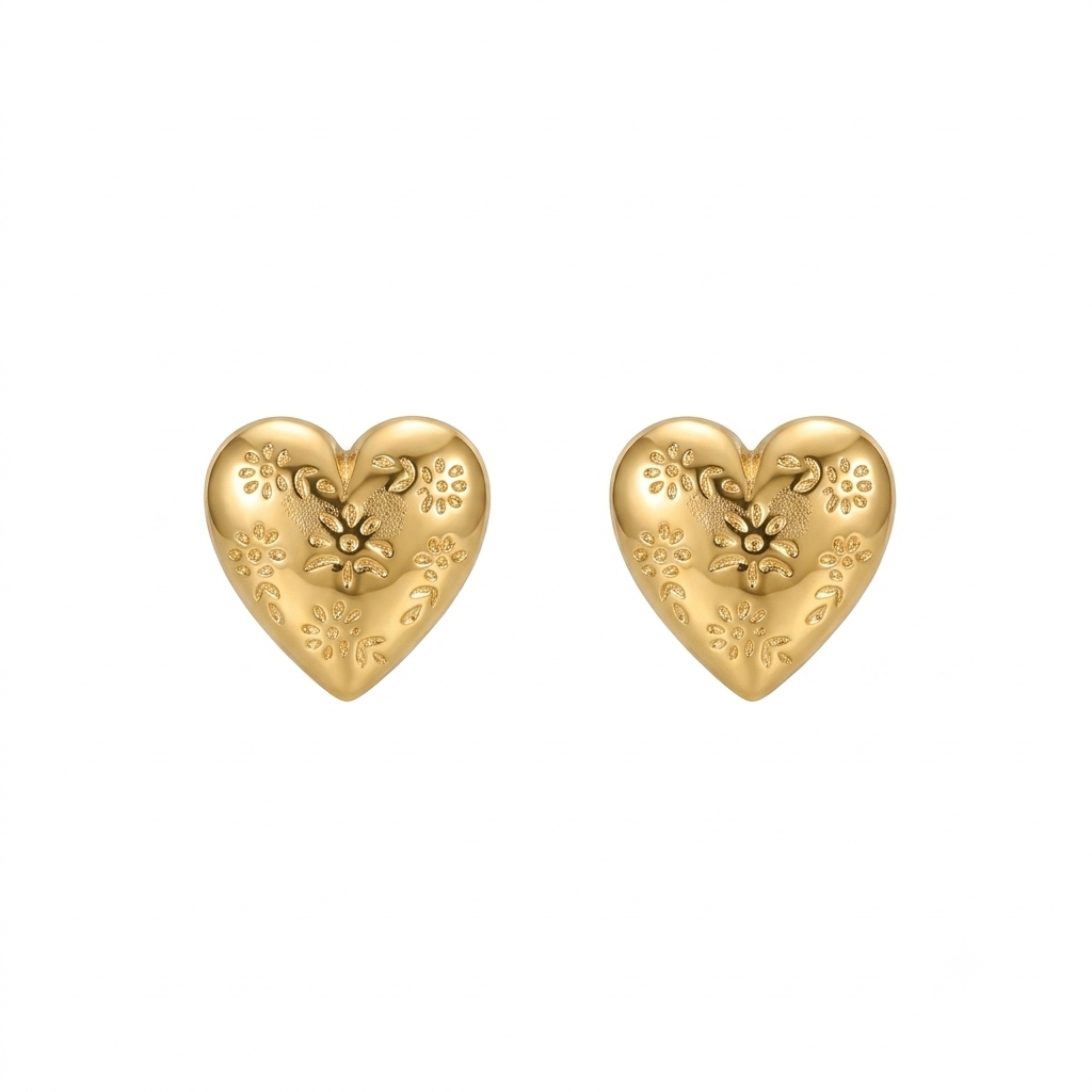 Dot Heart Stud Earrings