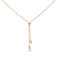 White Flower Adjustable Gold Necklace