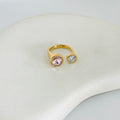 Pink Norah Gold Ring (Adjustable size)