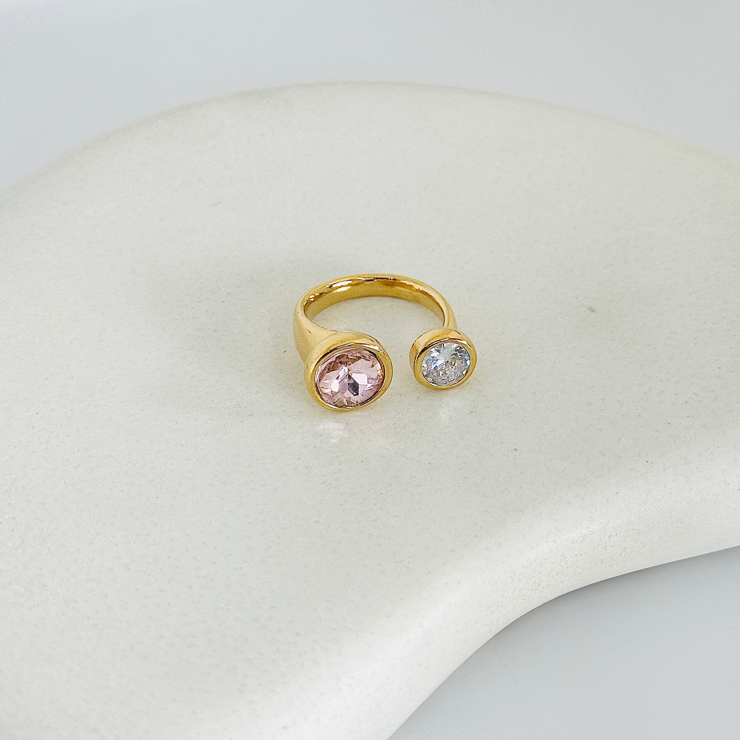 Pink Norah Gold Ring (Adjustable size)