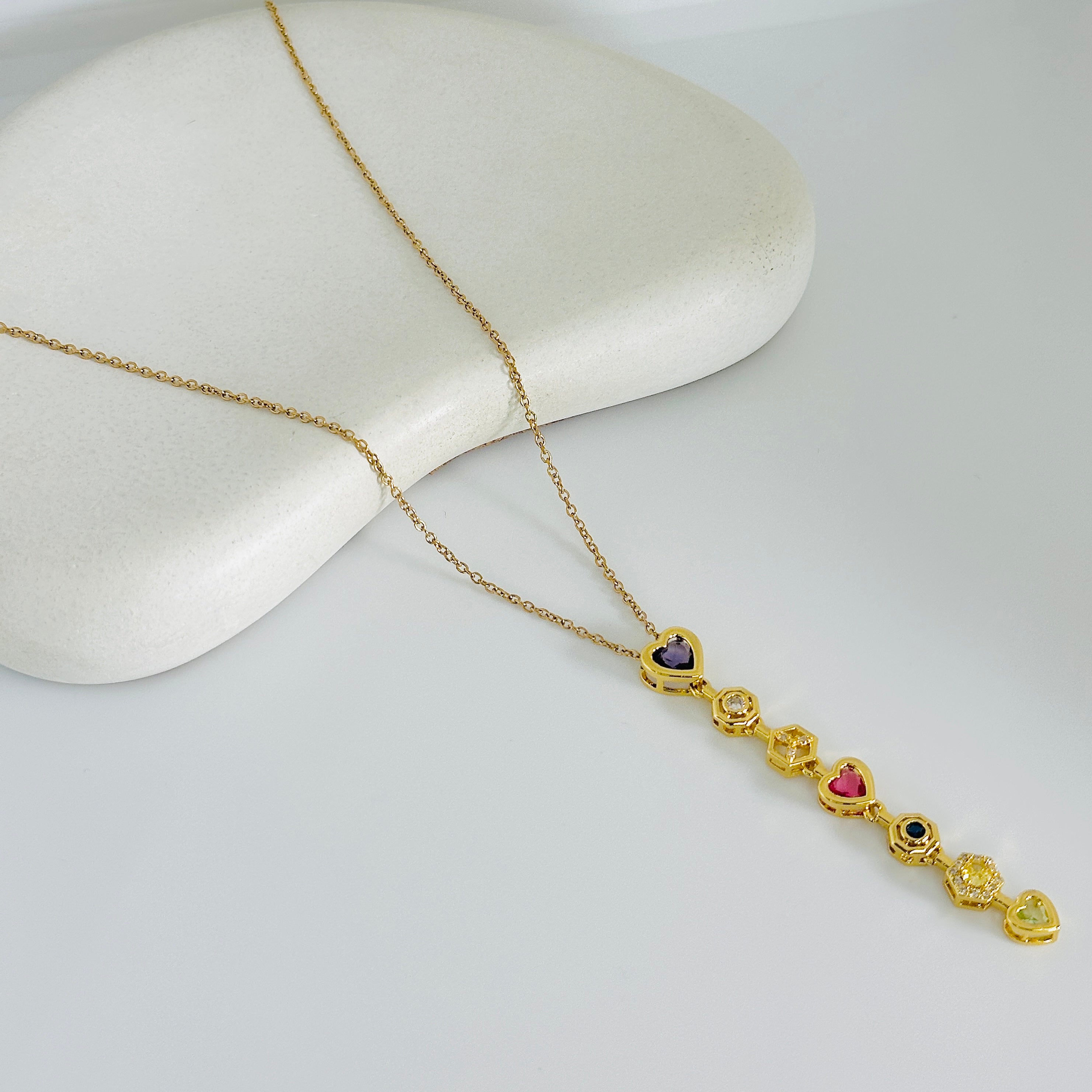 Lux Multi Stone Gold Necklace