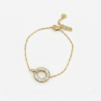 White Stone Gold Bracelet