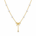 Bow Pearl Gold Necklace