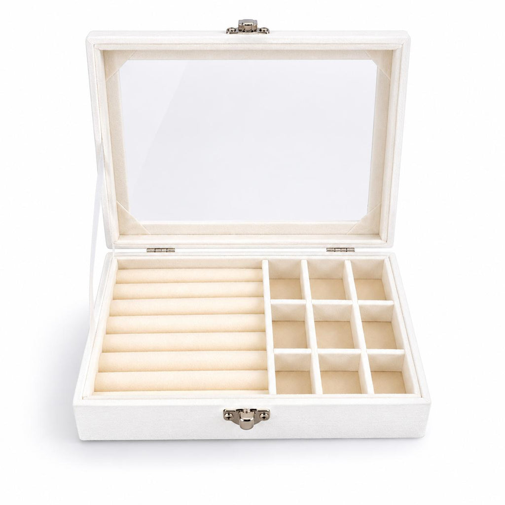 Cream Velvet Large Jewellery Box