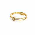 White Stone Gold Thin Wrist Bangle Bracelet