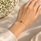 Green Solitaire Gold Bracelet