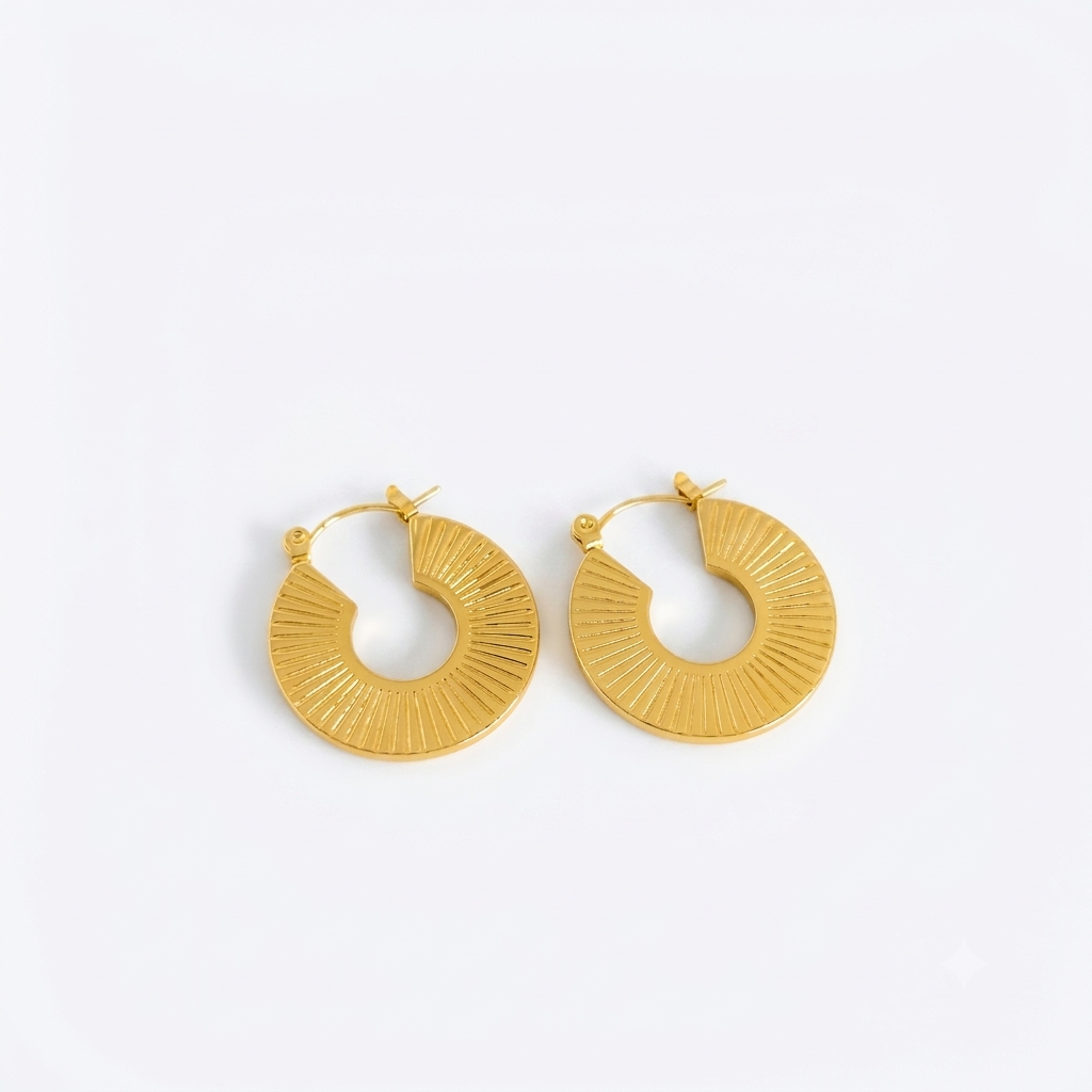 Radiant Wheel Gold Earrings