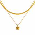 Layered Rose Pendant Necklace