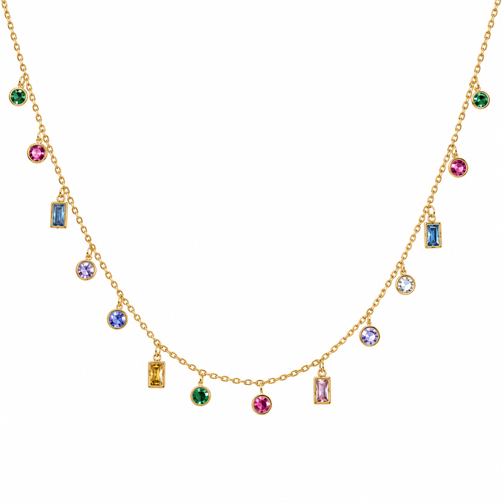 Large Square & Round Necklace