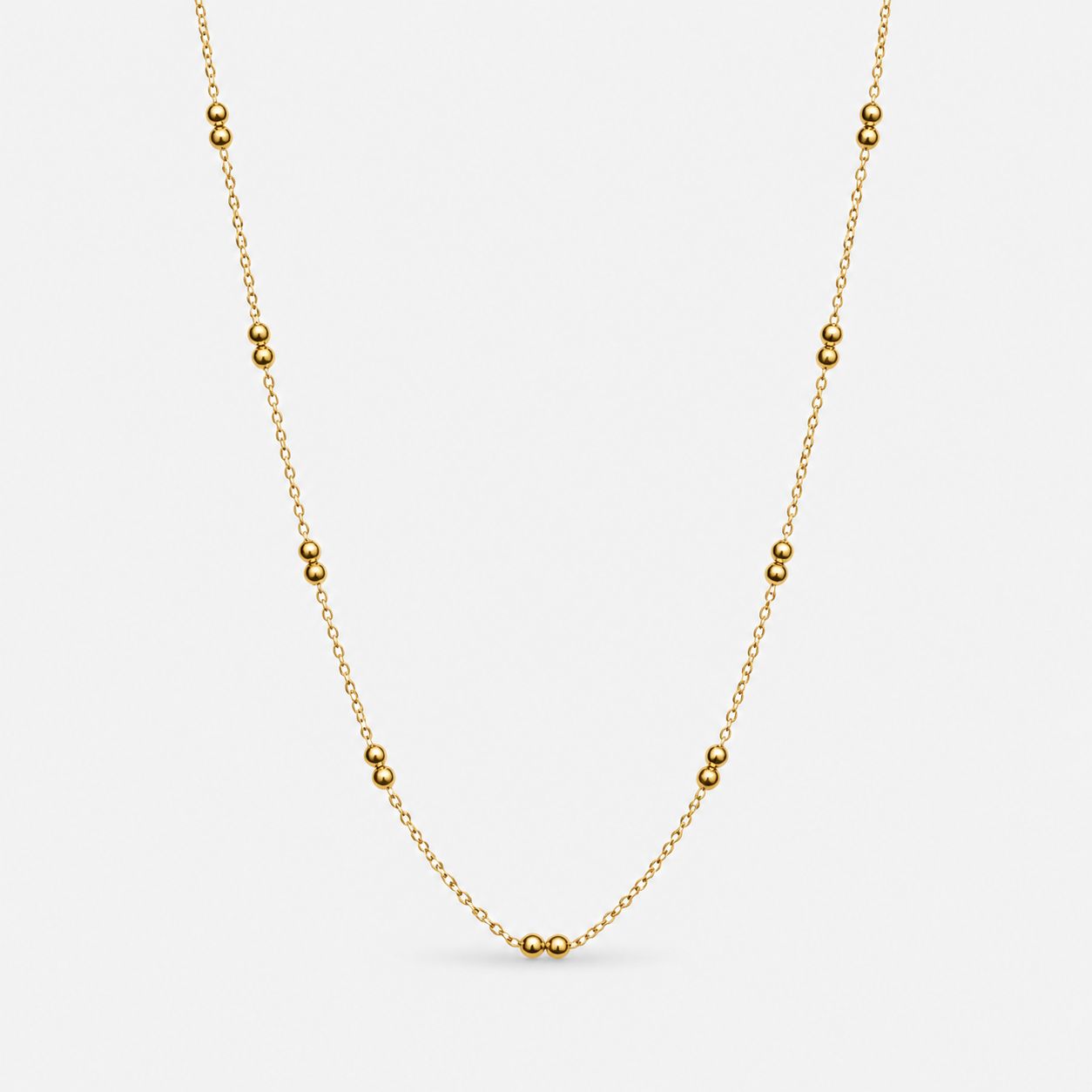 Double Bead Gold Necklace