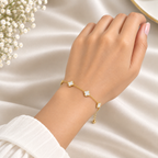 Double Sided Tiny Clover Bracelet