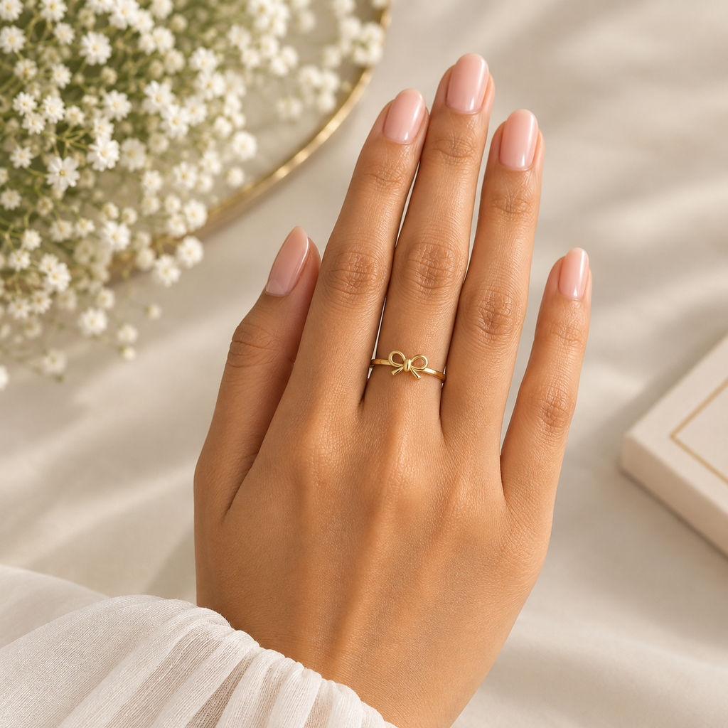 Thin Bow Gold Ring