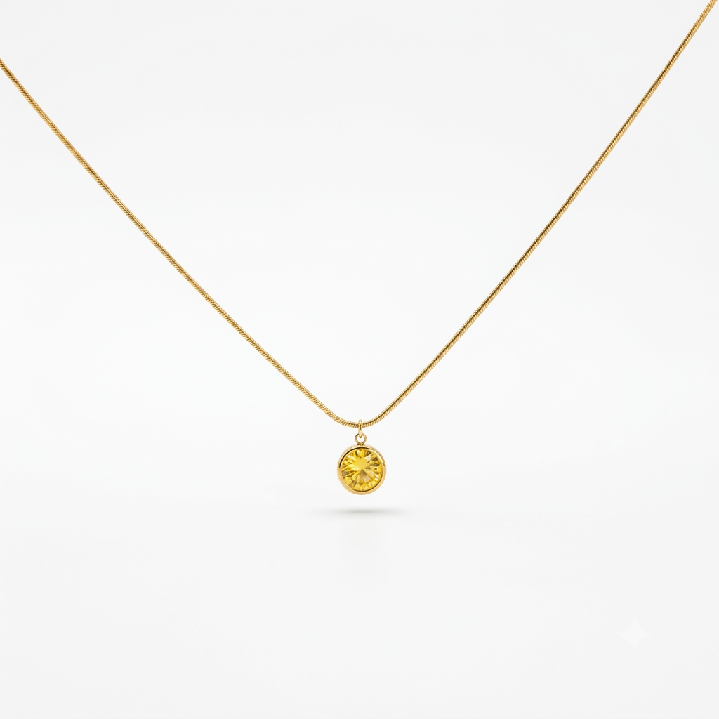 Yellow Stone Gold Necklace