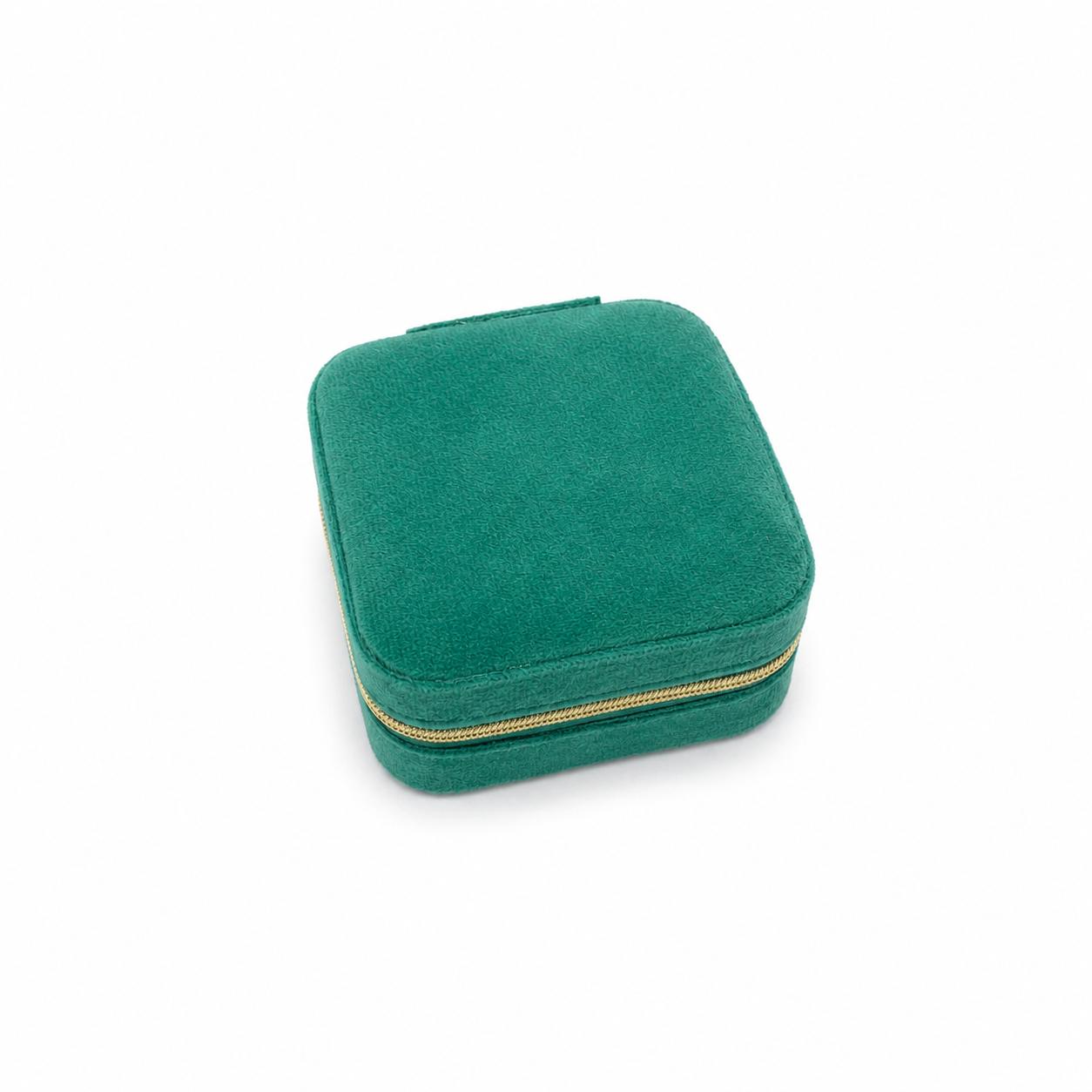Dark Green Velvet Jewellery Box