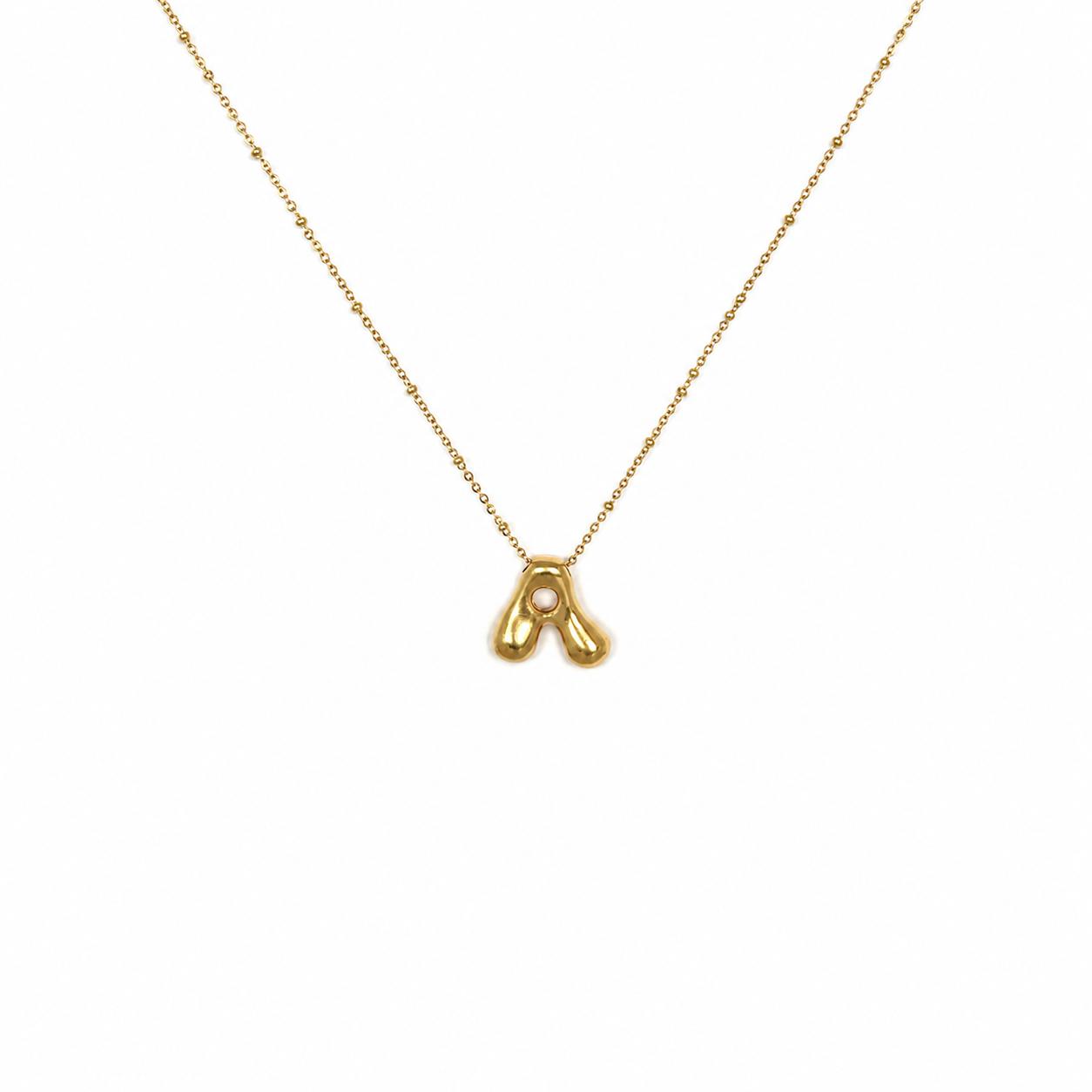 Letter A Gold Necklace