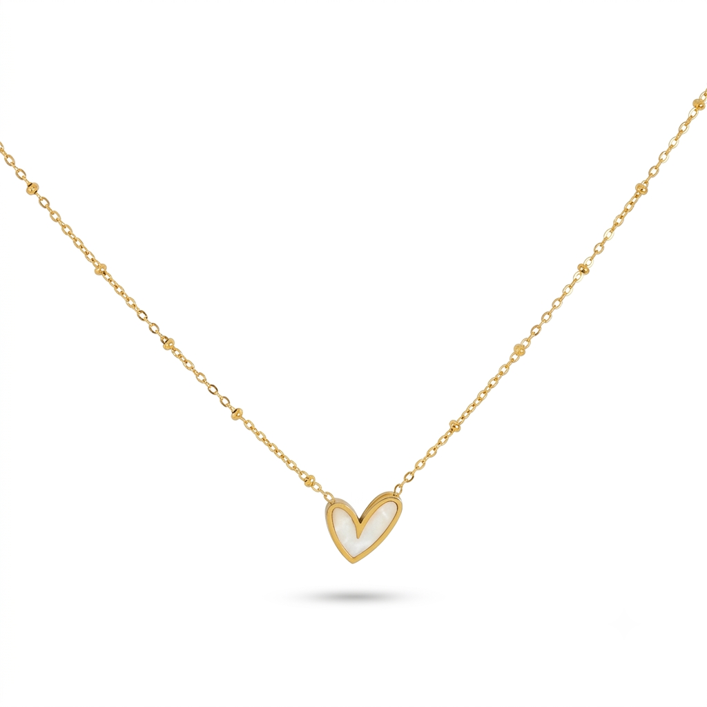 Ivory Heart Gold Necklace