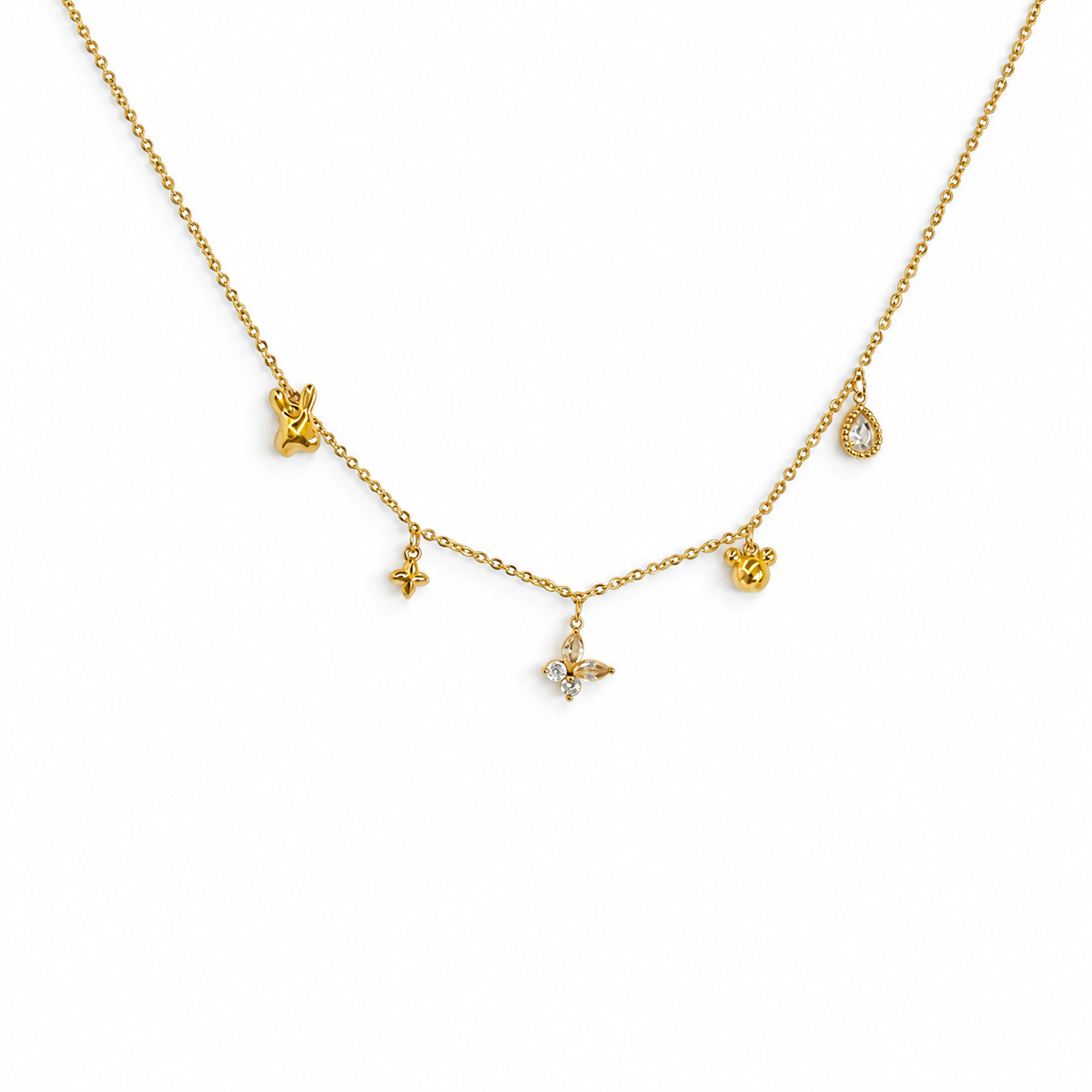 Crystal Butterfly Charms Necklace