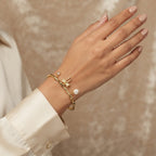 Bow Charms Bangle Bracelet (Side Open)