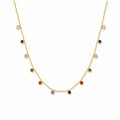 Multi Stone Gold Necklace